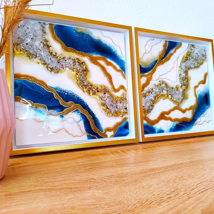 Geode Diptych "Blue Stream" - Image 2